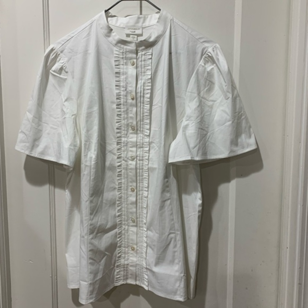 J. Jill Christian Sirano XL white ruffle button shirt